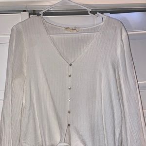 button down top that ties at the bottom!